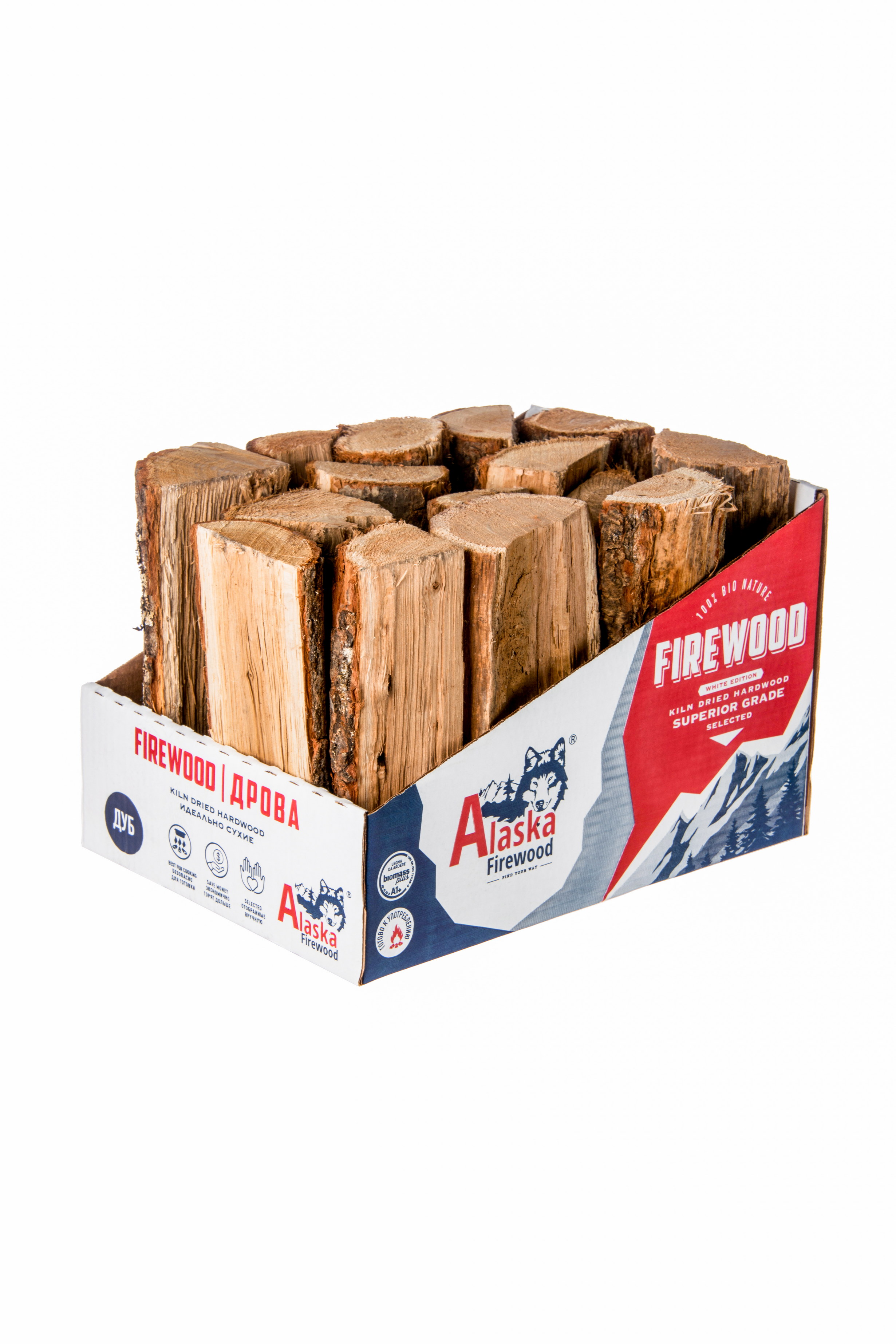 Дрова дубовые для камина и мангала Alaska Firewood Pro