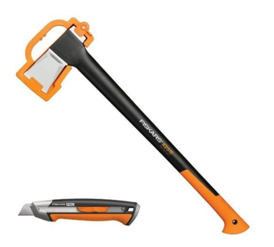 FISKARS Топор Fiskars X25 большой черный/оранжевый в комплекте:нож (