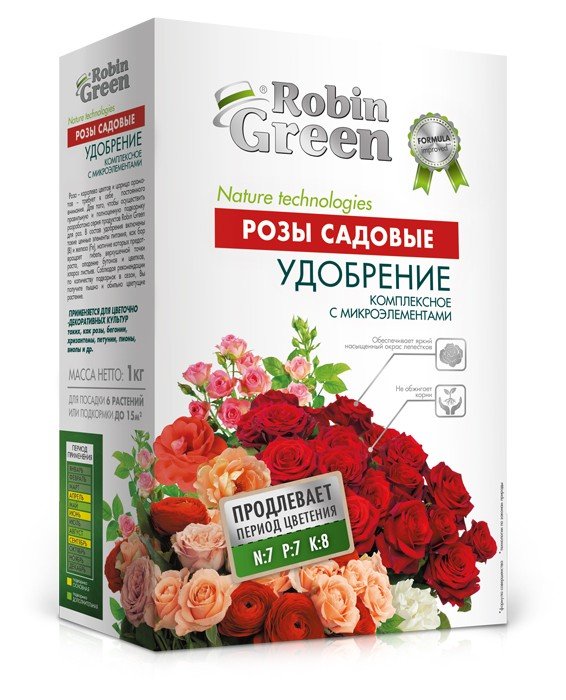 Минеральное удобрение комплексное Robin Green для садовых роз